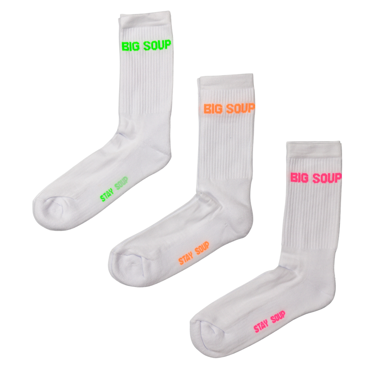 Big Soup Socks Set of 3 White