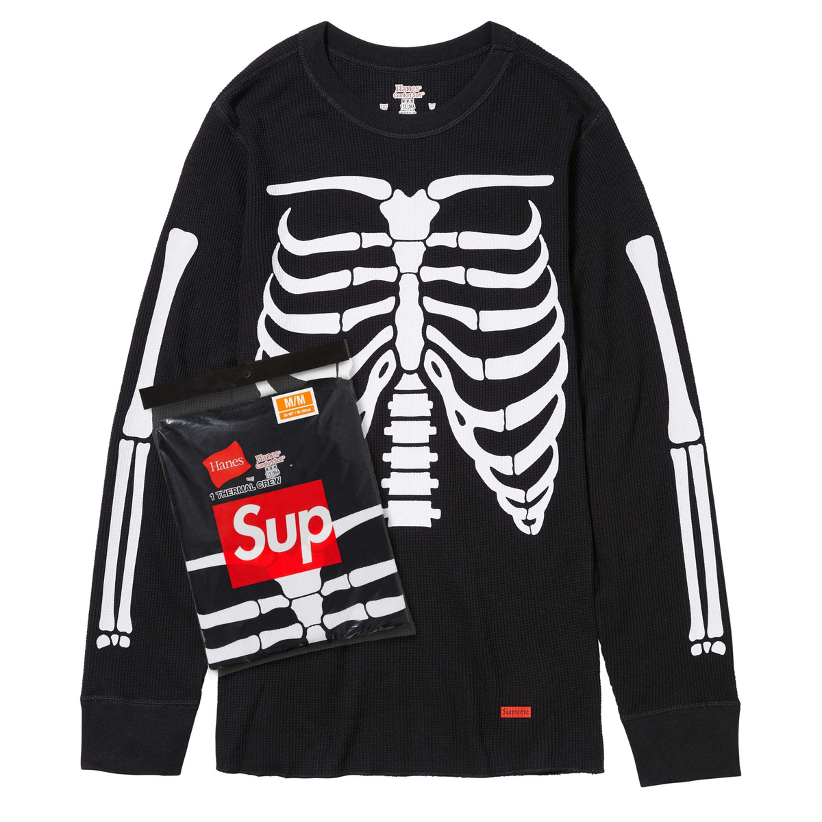 Supreme Hanes Bones Thermal Crew Black