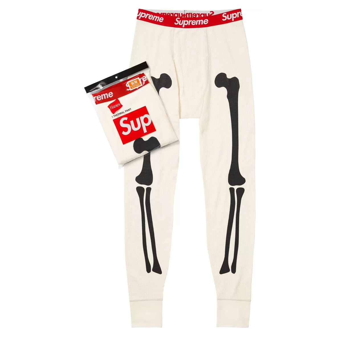 Supreme Hanes Bones Thermal Pant White