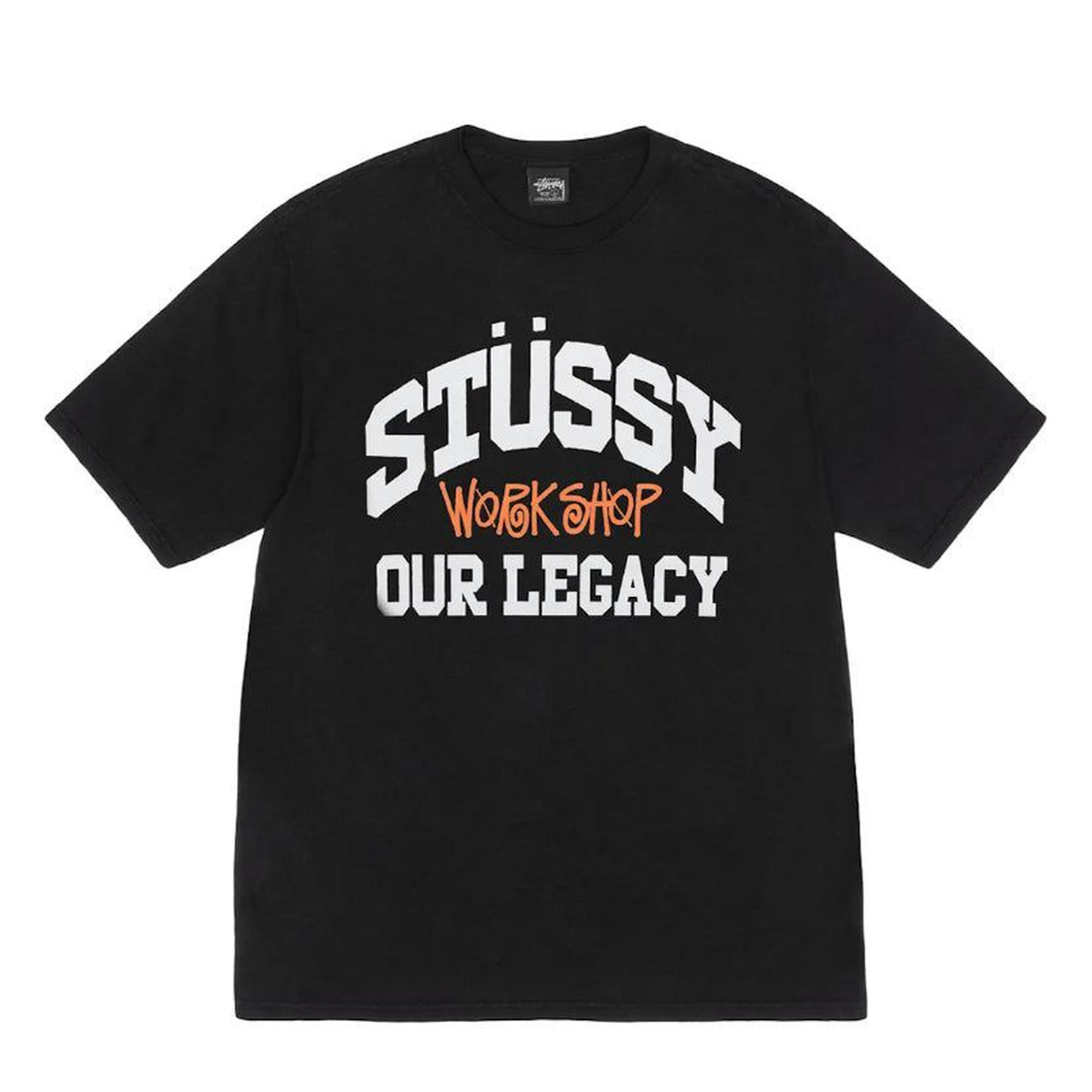 Stussy x Our Legacy Work Shop Collegiate Pigment Dyed Tee Black