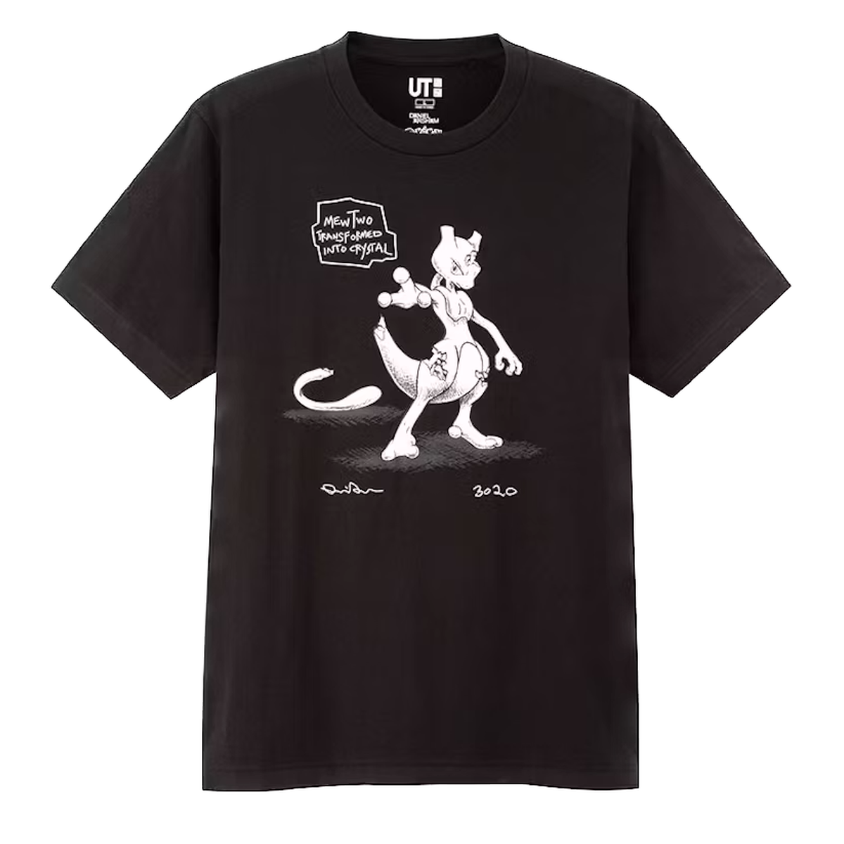 Daniel Arsham x Pokemon x Uniqlo Crystal MewTwo Tee Black