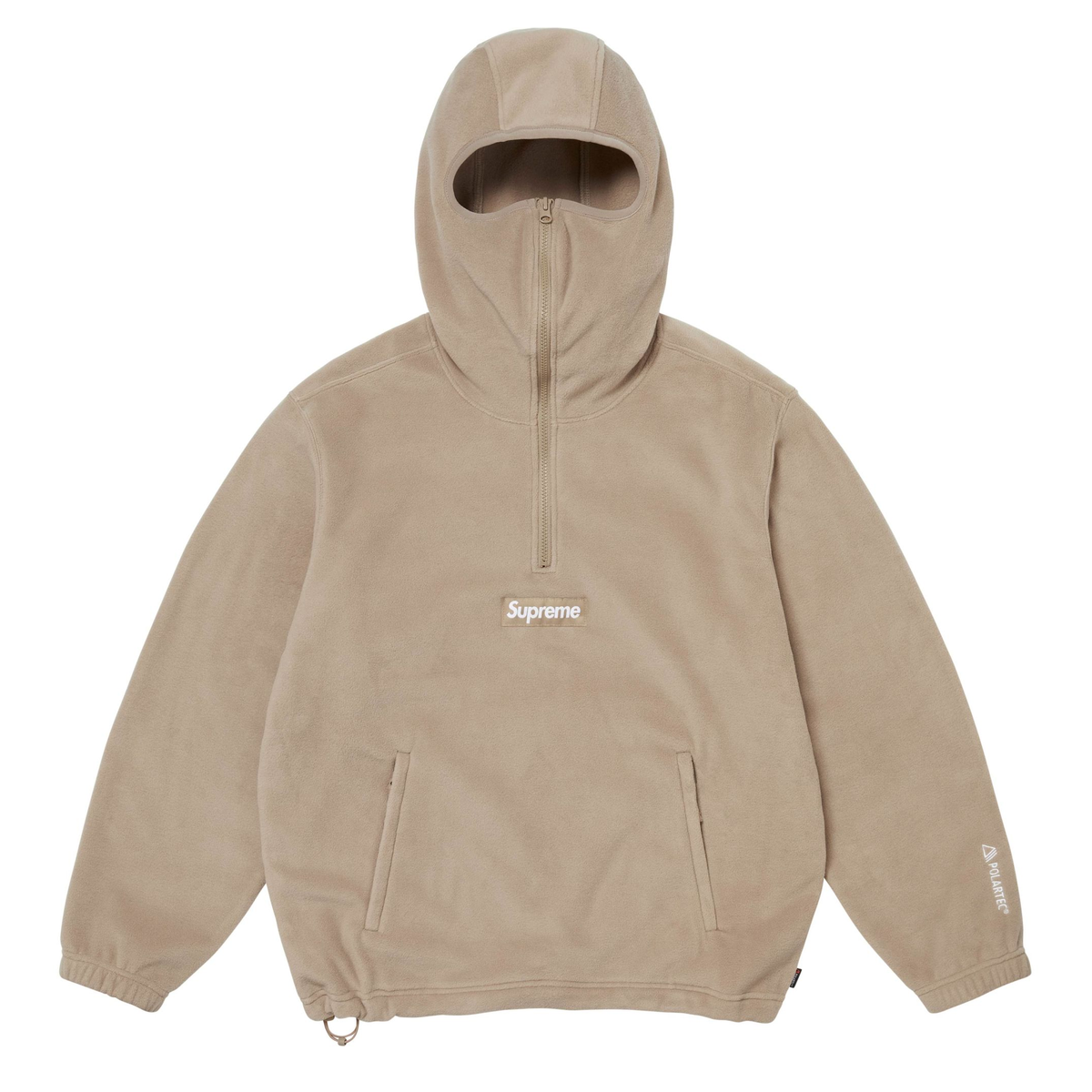 Supreme Polartec Facemask Half Zip Hooded Sweatshirt Taupe