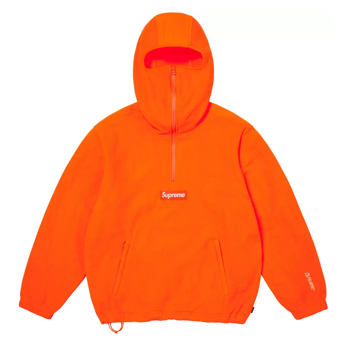 Supreme Polartec Facemask Half Zip Hooded Sweatshirt Orange