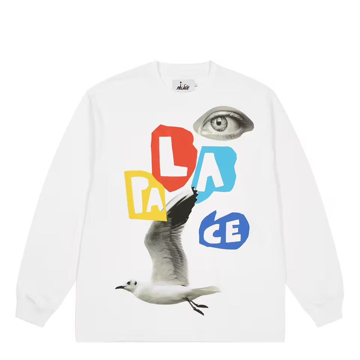 Palace Chenille Tri-Ferg Crew Grey Marl