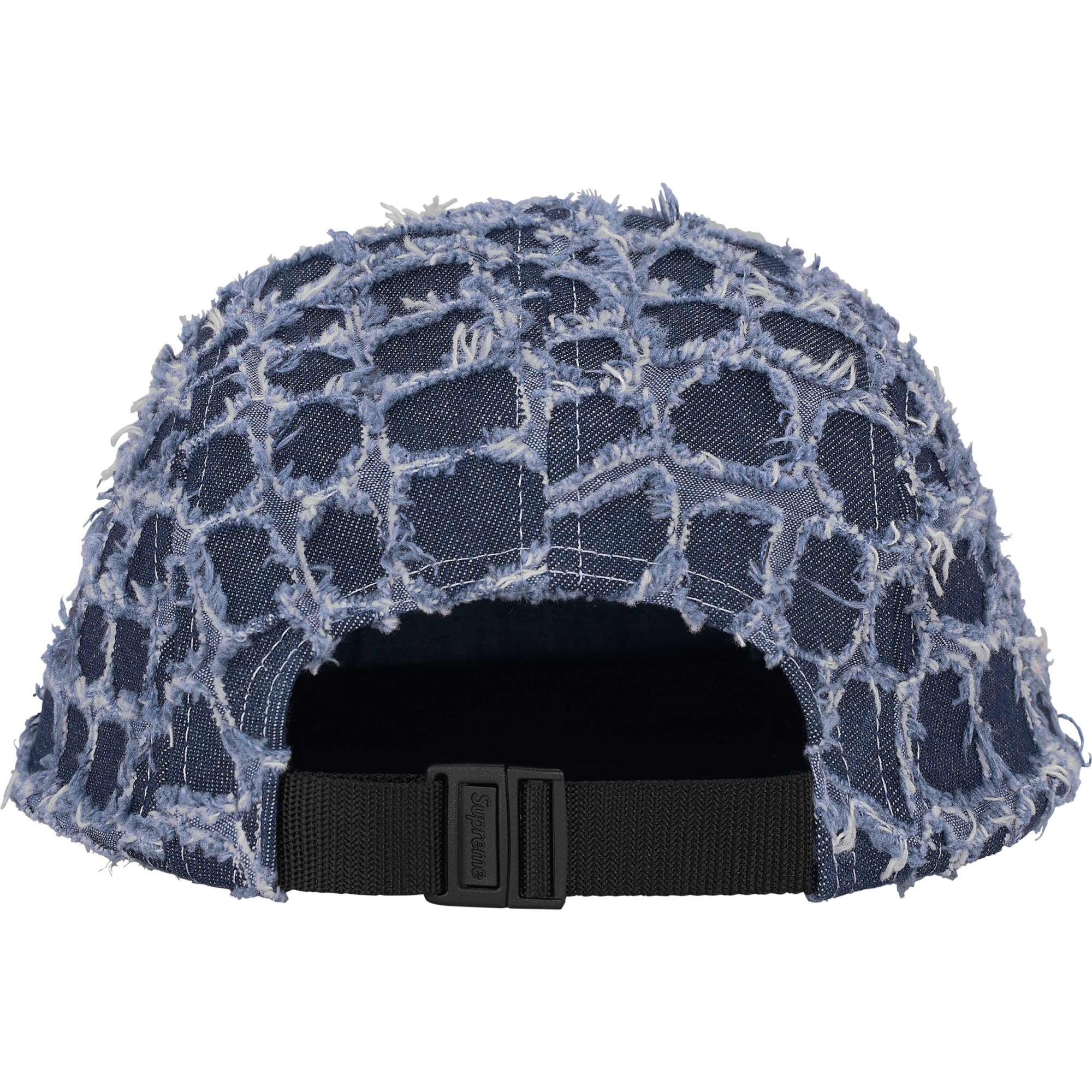 Supreme Frayed Croc Denim Camp Cap Navy