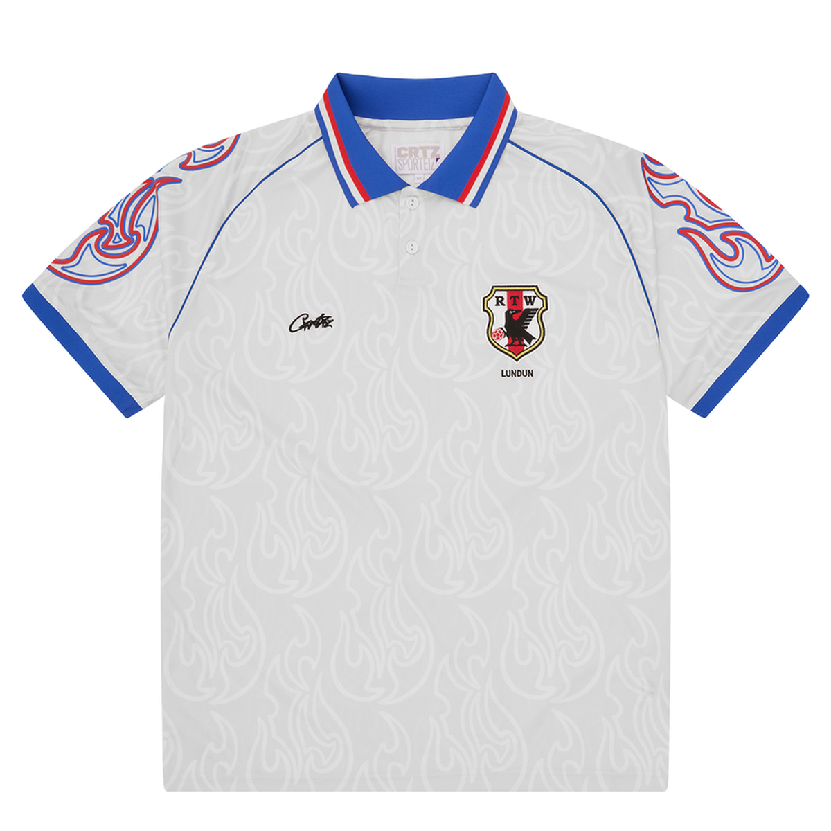 Corteiz Flames Football Jersey White