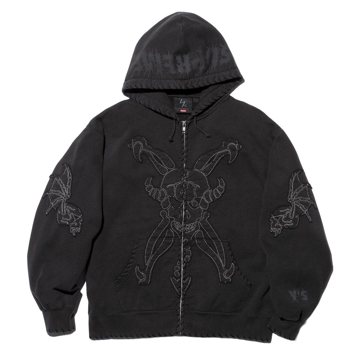 Supreme Y's by Yohji Yamamoto Zip Up Hooded Sweatshirt Black