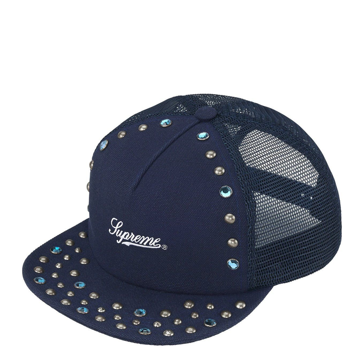 Supreme x B.B. Simon Studded Mesh Back 5-Panel Navy
