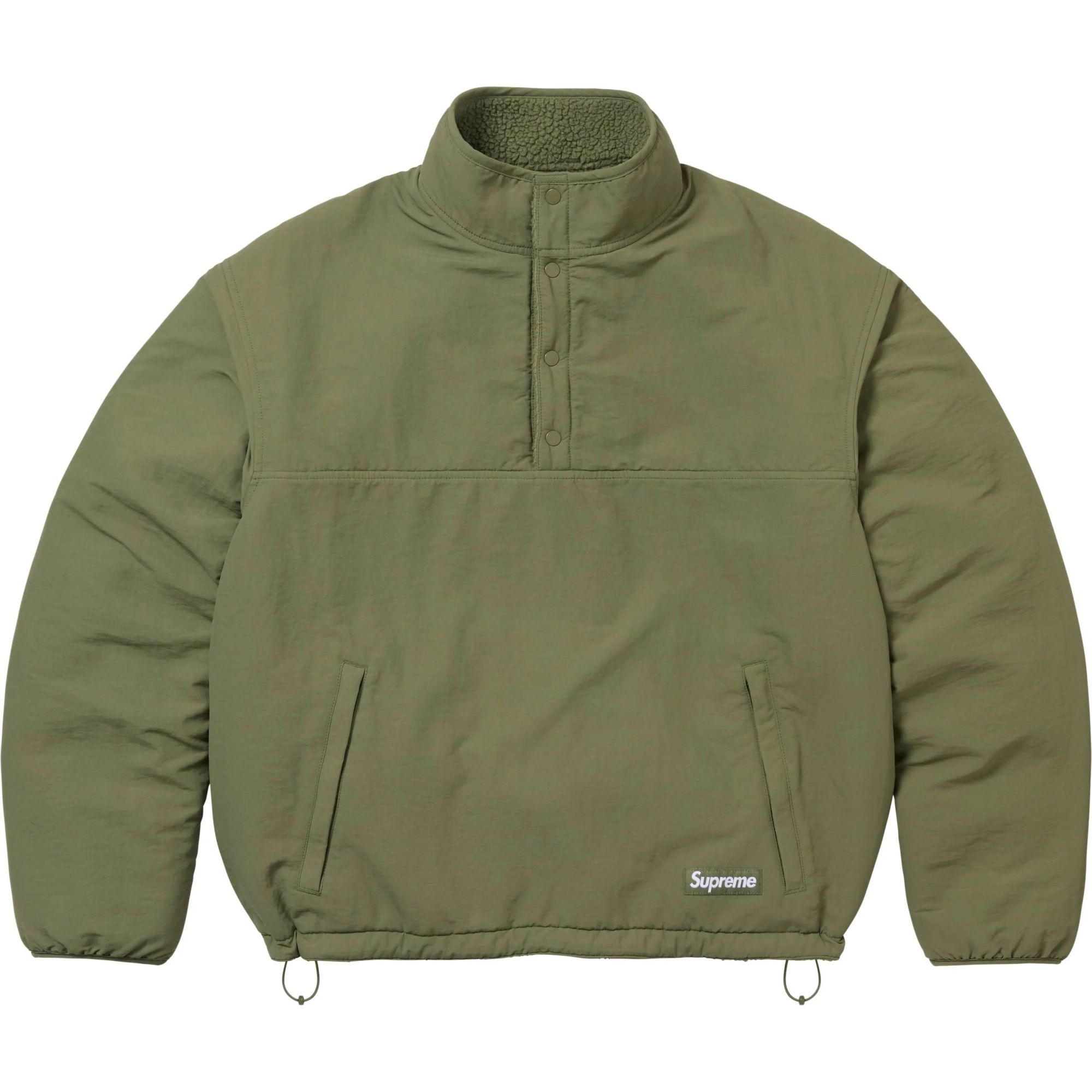 Supreme Polartec Shearling Reversible Pullover Olive