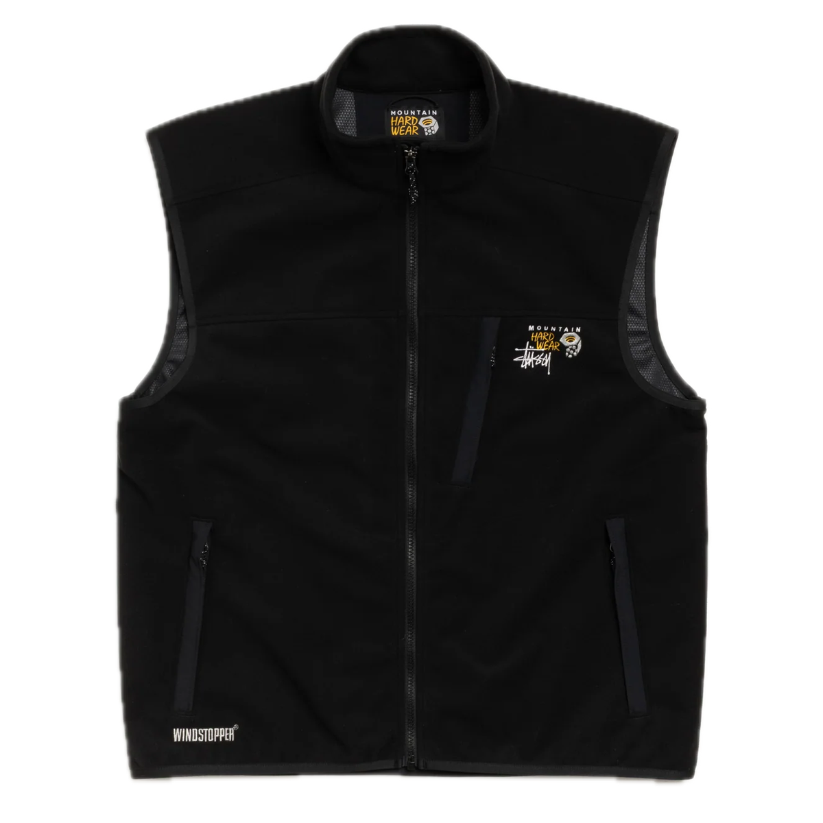 トップス STUSSY MOUNTAINHARDWEAR WINDSTOPPER VEST Stussy & Mountain Hardwear Windstopper® Vest Black