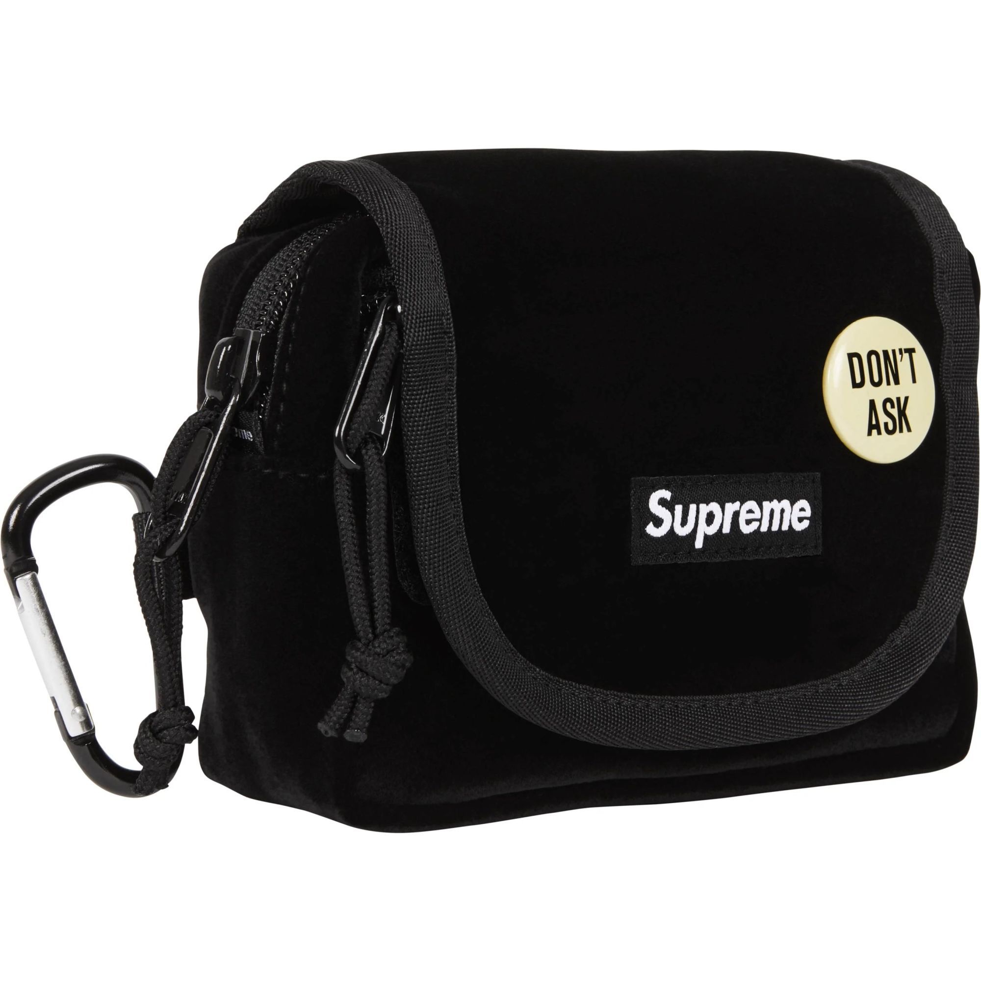 ブラック　Supreme Velvet Small Messenger Bag Supreme Velvet Small Messenger Bag Black Supreme Velvet Small
