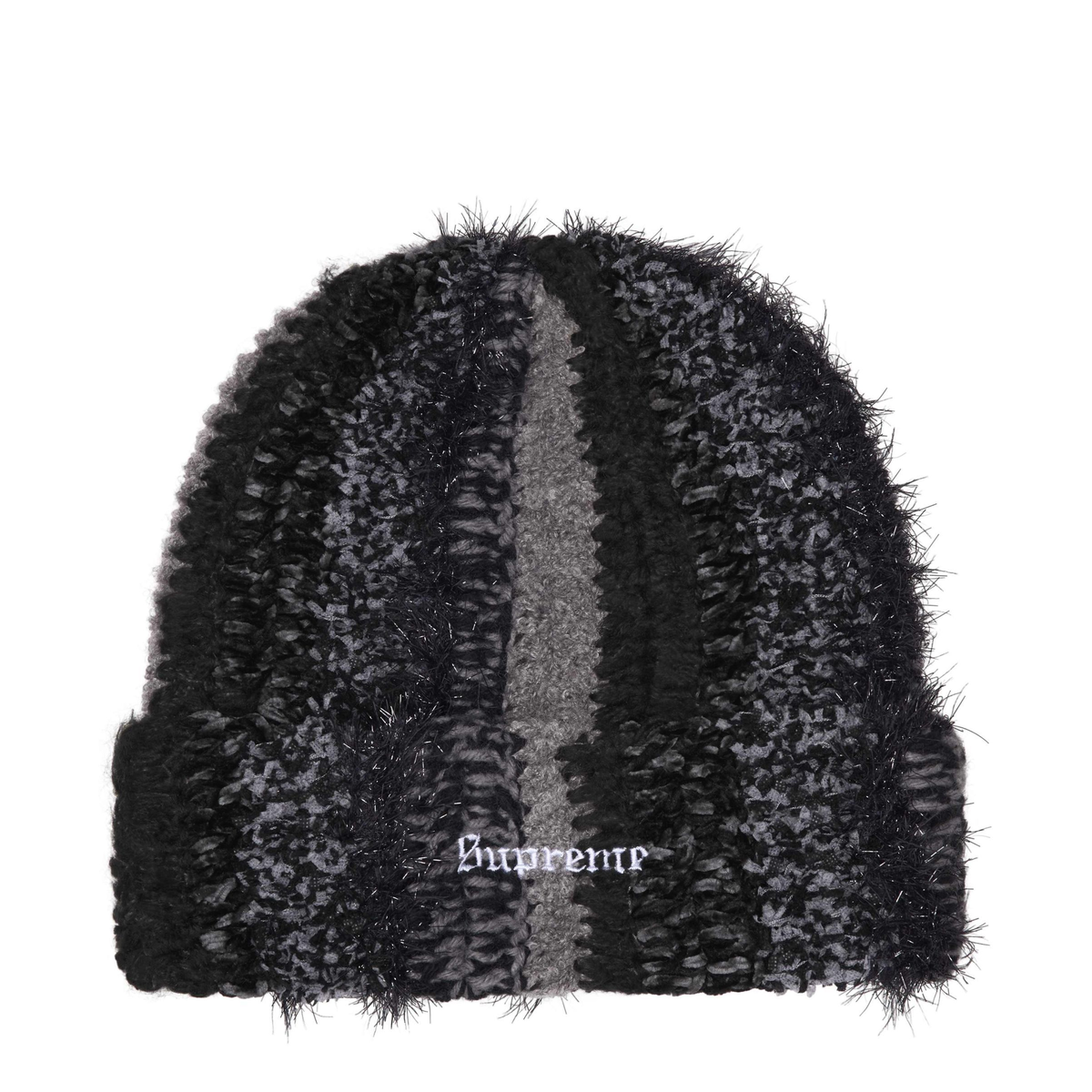 Supreme Tinsel Stripe Beanie Black