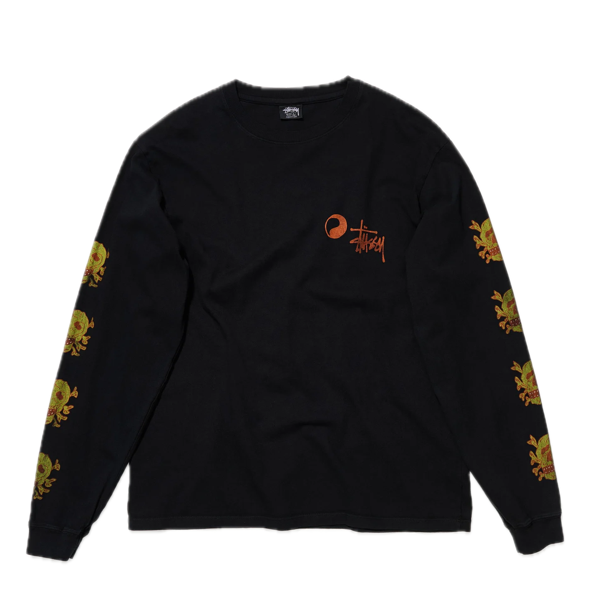 トップス Stussy x OUR LEGACY SKULL PIG. DYED LS Stussy x Our Legacy Ol Skull Pig. Dyed LS Tee - Overdyed Black