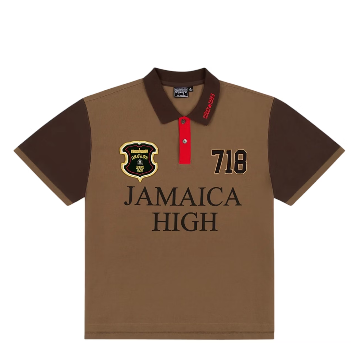 Denim Tears x Stussy Spades Team Polo Brown